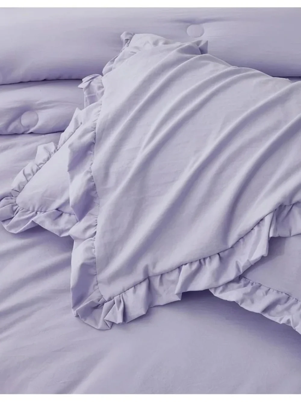 Lavender Ruffle Queen 3 piece Comforter Set